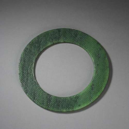 CHINESE SPINACH JADE RING CIRCLE BI PLAQUE