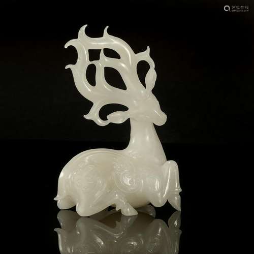 CHINESE WHITE JADE DEER