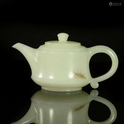 CHINESE CELADON JADE TEA POT