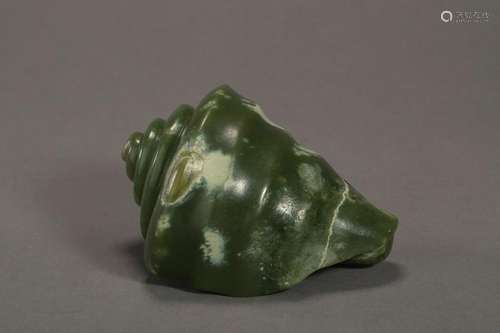 CHINESE SPINACH JADE BUDDHIST RITAL SNAIL