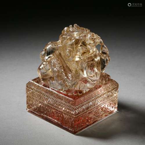 CHINESE ROCK CRYSTAL DRAGON OFFICIAL SEAL