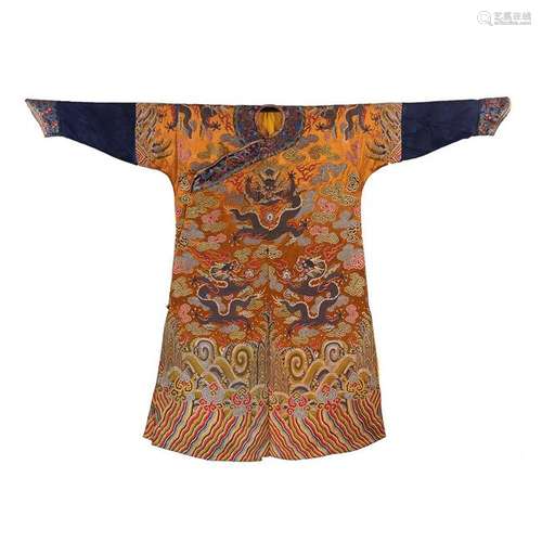 CHINESE EMBROIDERY IMPERIAL DRAGON ROBE