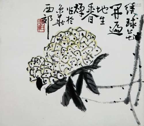 CHINESE SCROLL PAINTING OF FLOWER