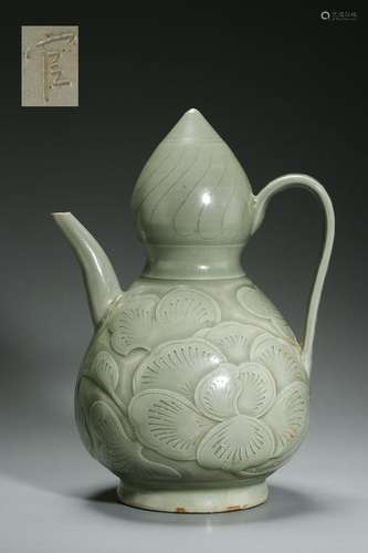 CHINESE PORCELAIN YAO WARE CELADON GLAZE KETTLE