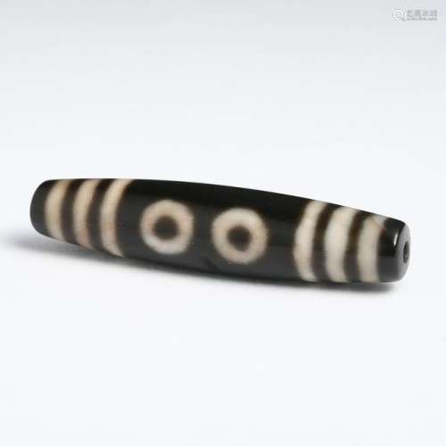 TIBETAN AGATE DZI SIX CIRCLE BEAD