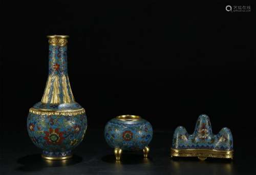 Three Pieces  of Cloisonne