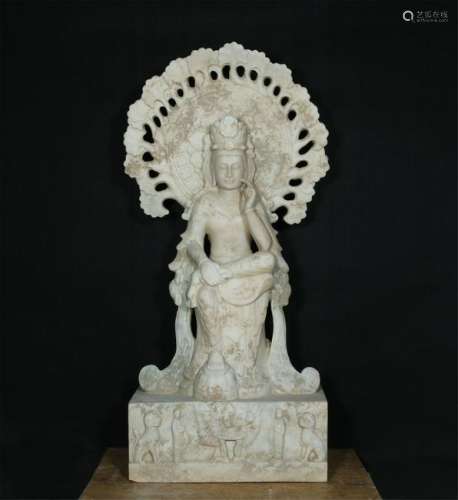 White Marble Carved Kwan Yin
