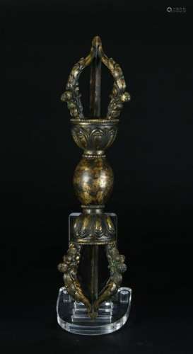 Qing Dynasity, Gilt Bronze  Dorje