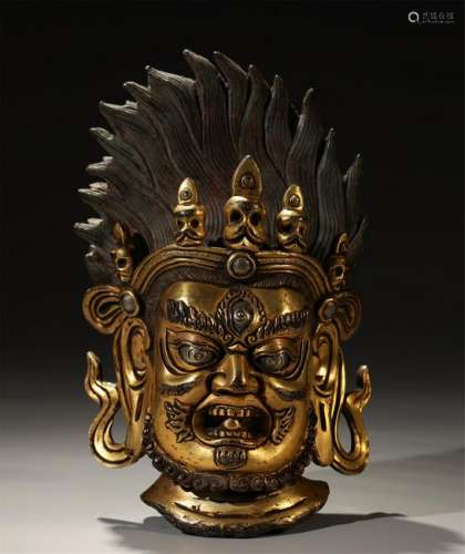 Gilt Bronze Buddha Head
