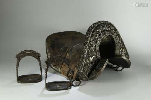 Qing Dynasity, Silver ornament Horse Saddle