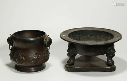 Two Pieces of Incense Burners