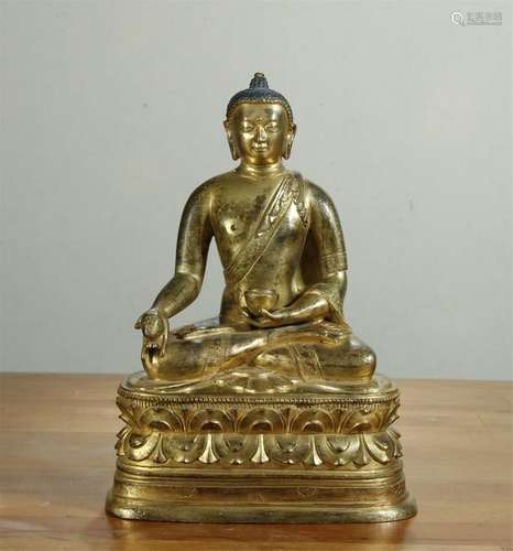 Gilt Bronze Shakyamuni Buddha