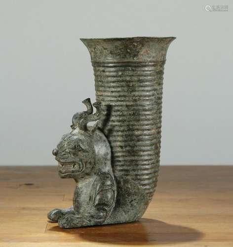 Bronze Animal Head Cup