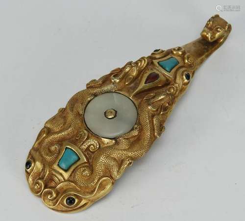 Gilt Bronze Belt Hook