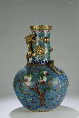 Gilt Bronze Cloisonne Vase