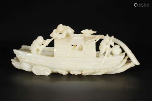 Hetian Jade Carved Boat