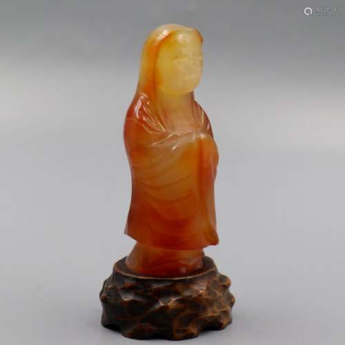 Chinese Agate Carved  Figure