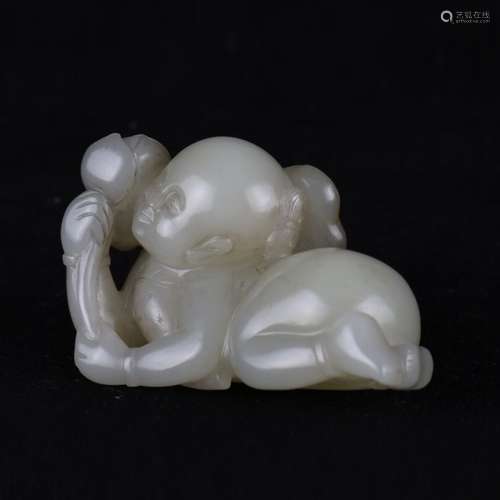 Chinese White Jade Carved Figure