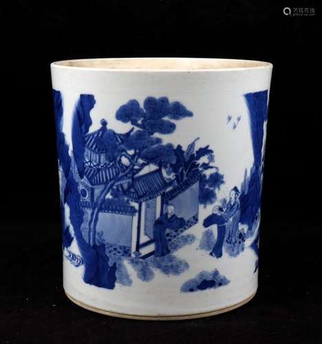 Chinese Blue and White Brush Pot