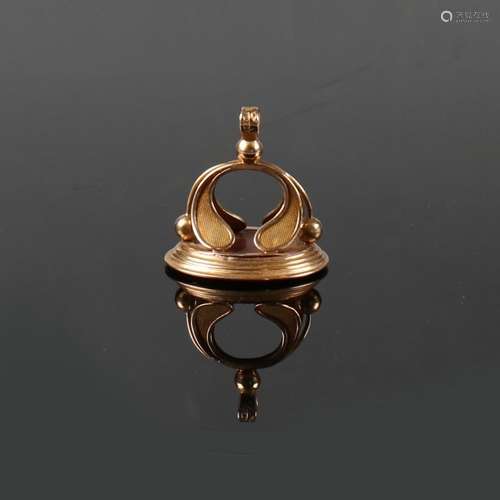 18 K Gold  Wax  Seal  Stamp  Pendant