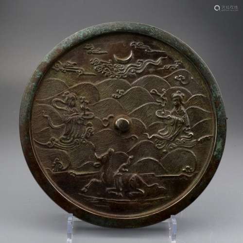 Chinese Tang Style Bronze Mirror