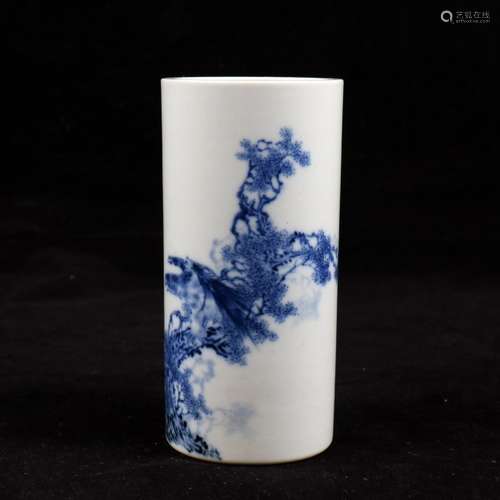 Chinese Blue and White Brush Pot