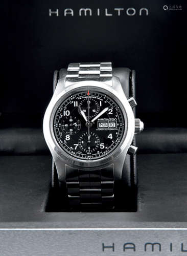 咸美頓 鋼透視背自動計時碼鏈帶腕錶 (附證書及原裝盒)