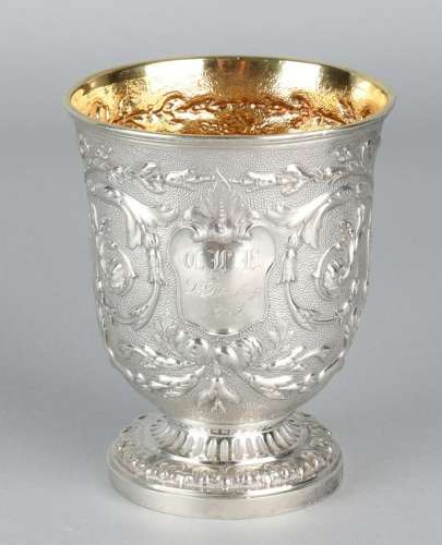 19th century Russian silver cup, 84 zolotniks, 875/000,