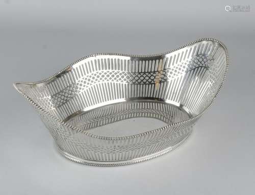 Silver bread basket, 833/000, Oval model with contoured