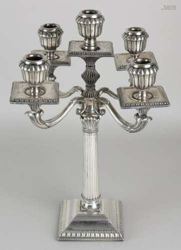 Silver candlestick, 925/000, 5 light. Candlestick on a