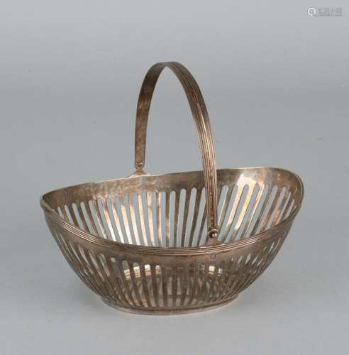 Silver bonbon basket, 833/000, boat-shaped model with