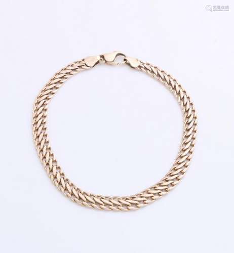 Yellow gold bracelet, 585/000, with a French gourmet