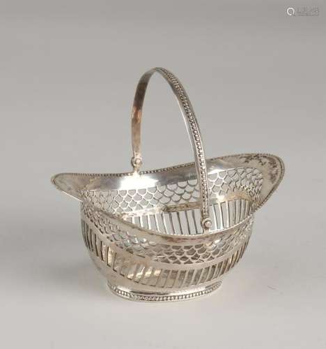 Silver tangle basket, 833/000, oval model with a sawn