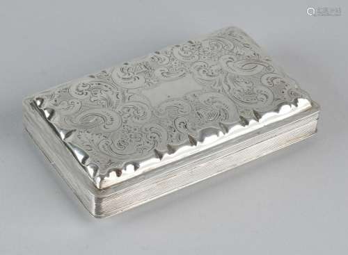 Heavy silver tobacco box, 833/000, rectangular model