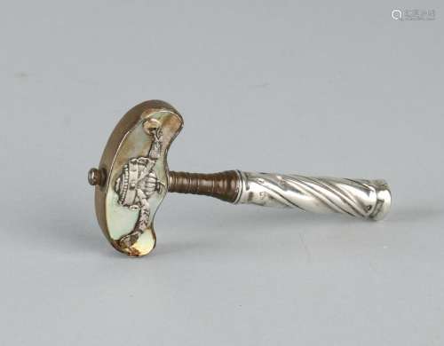 Antique Empire corkscrew with mother-of-pearl inlaid