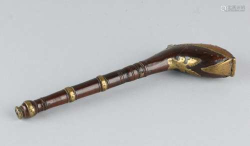 18th century walnut Dutch tobacco pipe holder with