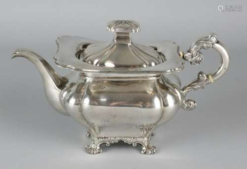 Silver jug, 833/000, rectangular contoured model, with