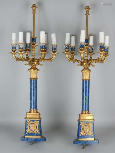 Two large Empire-style lamp bases. 21st century.
