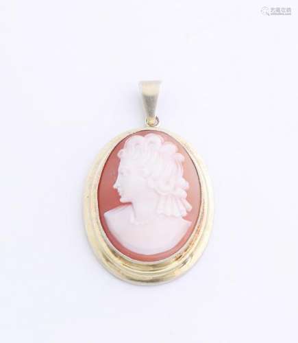 Silver plated pendant, 835/000, with beautifully carved
