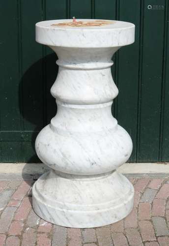 Large marble baluster-shaped column or table leg. 20th