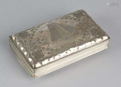 Silver tobacco box, 833/000, rectangular model with
