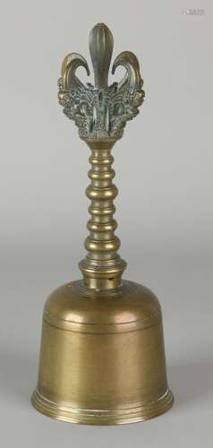 Antique Tibetan bronze handbell. Clapper replaced