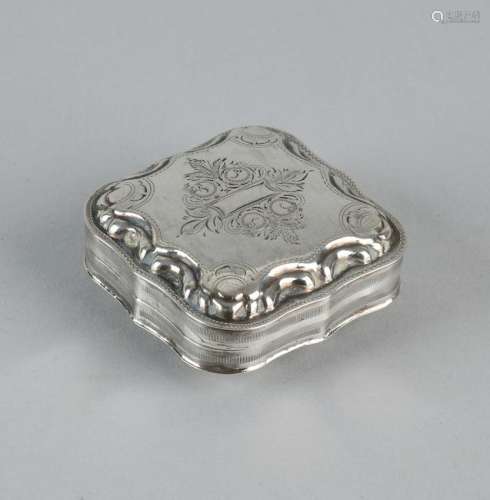 Silver peppermint box, 833/000, square contoured model
