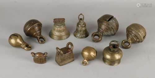 Lot of old / antique European and Eastern bronze bells.