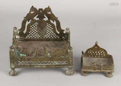 Two antique Eastern bronze altars, including birds.