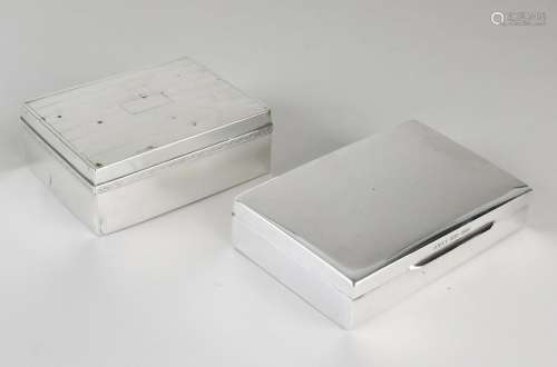 Two silver boxes, 835/000 and 925/000, rectangular