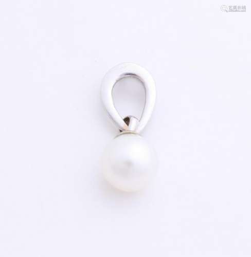 White gold pendant, 585/000, with pearl. White gold