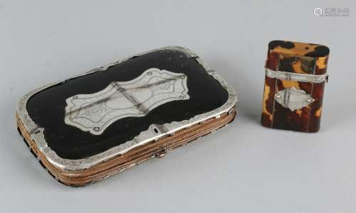 Cigar case and sulfur stick box with turtle decorated