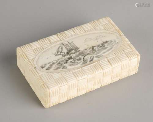 Out-of-the-box covered box with whalers. 20th century.