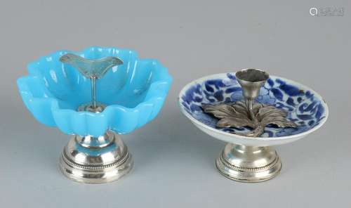 Tweev parts with silver, 833/000, Chinese porcelain